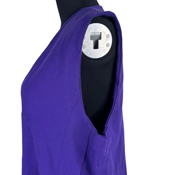 Vintage 90s Purple Longline Vest Tailored Minimalist S/M Chic Power - Picture 5 of 13